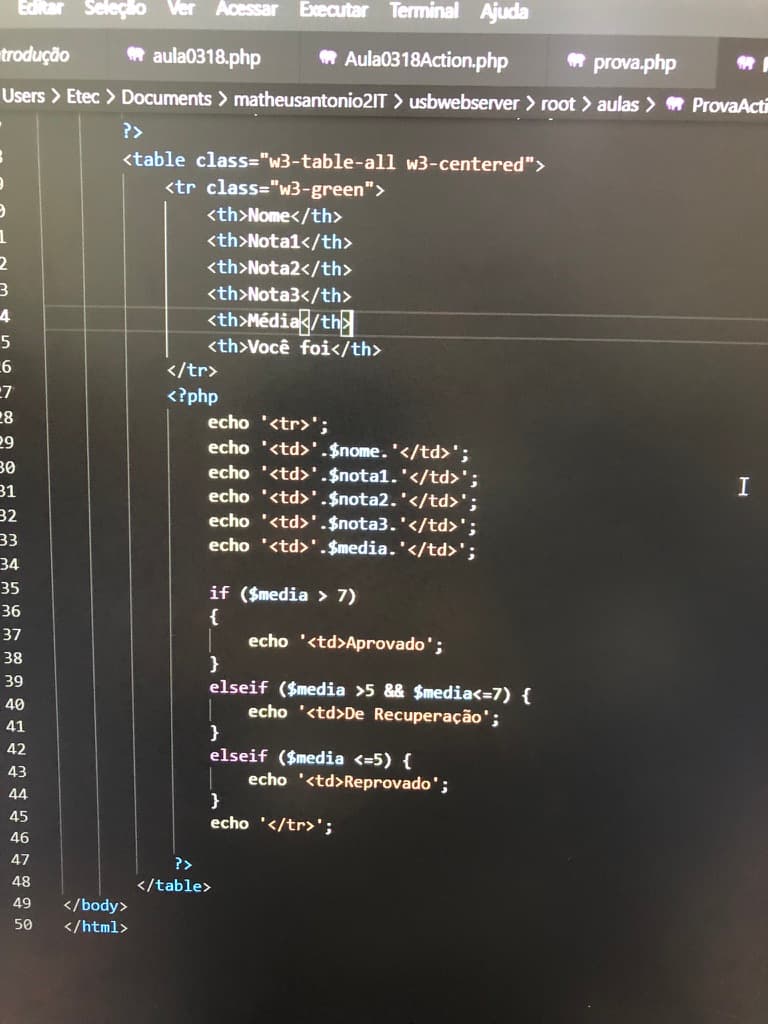 My first written codes